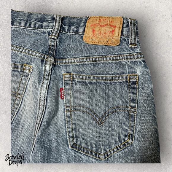 Levi's 505 Straight Jeans Youth Size 12 Slim 24x26 Classic Denim Durable Vintage - Picture 2 of 5